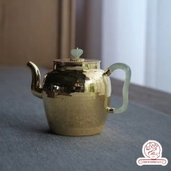 ấm bạc pha trà nguyên chất 999 mạ vàng 24K chế tác hoàn toàn thủ công cao cấp