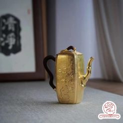 ấm bạc pha trà nguyên chất 999 mạ vàng 24K chế tác hoàn toàn thủ công cao cấp