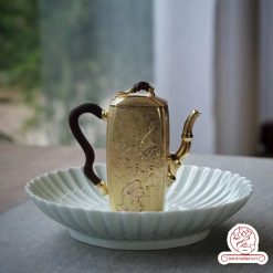 ấm bạc pha trà nguyên chất 999 mạ vàng 24K chế tác hoàn toàn thủ công cao cấp