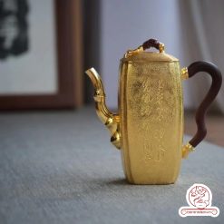 ấm bạc pha trà nguyên chất 999 mạ vàng 24K chế tác hoàn toàn thủ công cao cấp