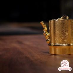ấm bạc pha trà nguyên chất 999 mạ vàng 24K chế tác hoàn toàn thủ công cao cấp