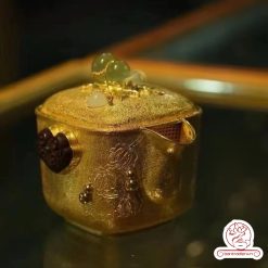 ấm bạc pha trà nguyên chất 999 mạ vàng 24K chế tác hoàn toàn thủ công cao cấp
