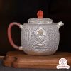 ấm pha trà bạc nguyên chất chế tác thủ công tinh xảo ab038