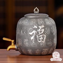 bình nước bạc nguyên chất chế tác thủ công tinh xảo bởi tay nghề đại sư BNB325