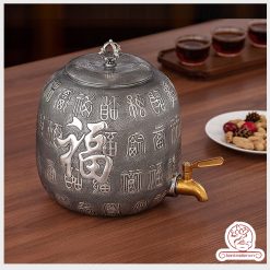 bình nước bạc nguyên chất chế tác thủ công tinh xảo bởi tay nghề đại sư BNB325