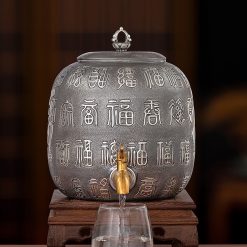 bình nước bạc nguyên chất chế tác thủ công tinh xảo bởi tay nghề đại sư BNB325