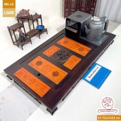 Bàn trà điện thông minh cao cấp gỗ mun chế tác thủ công tinh xảo L3600