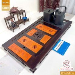 Bàn trà điện thông minh cao cấp gỗ mun chế tác thủ công tinh xảo L3600