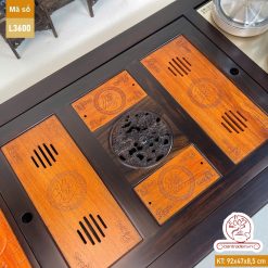 Bàn trà điện thông minh cao cấp gỗ mun chế tác thủ công tinh xảo L3600