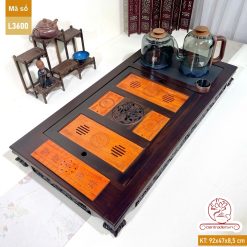 Bàn trà điện thông minh cao cấp gỗ mun chế tác thủ công tinh xảo L3600
