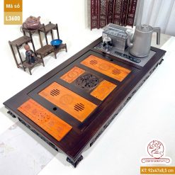 Bàn trà điện thông minh cao cấp gỗ mun chế tác thủ công tinh xảo L3600
