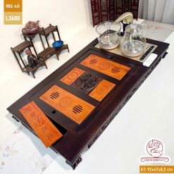 Bàn trà điện thông minh cao cấp gỗ mun chế tác thủ công tinh xảo L3600