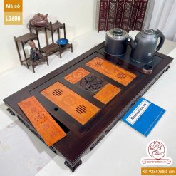 Bàn trà điện thông minh cao cấp gỗ mun chế tác thủ công tinh xảo L3600