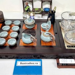 Bàn trà điện thông minh cao cấp gỗ mun chế tác thủ công tinh xảo L3608