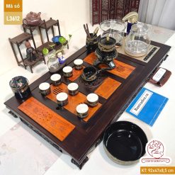 Bàn trà điện thông minh cao cấp gỗ mun chế tác thủ công tinh xảo L3612