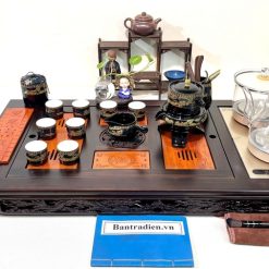 Bàn trà điện thông minh cao cấp gỗ mun chế tác thủ công tinh xảo L3612