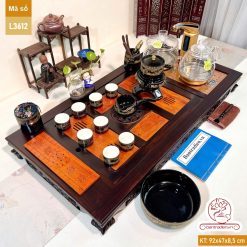 Bàn trà điện thông minh cao cấp gỗ mun chế tác thủ công tinh xảo L3612