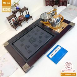 bộ bàn trà điện thông minh đa năng gỗ mặt đá thiết kế đẹp B2000