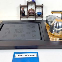 bộ bàn trà điện thông minh đa năng gỗ mặt đá thiết kế đẹp B2000