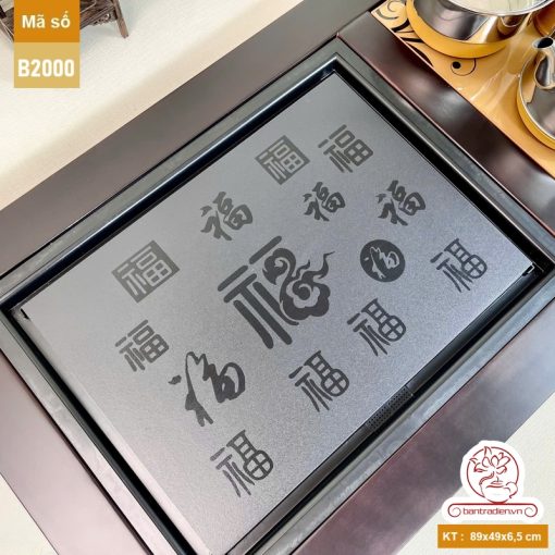 bộ bàn trà điện thông minh đa năng gỗ mặt đá thiết kế đẹp B2000