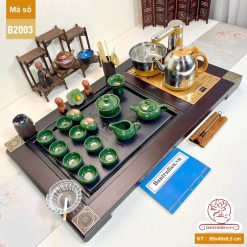 bộ bàn trà điện thông minh đa năng gỗ mặt đá thiết kế đẹp B2003