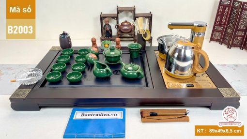 bộ bàn trà điện thông minh đa năng gỗ mặt đá thiết kế đẹp B2003