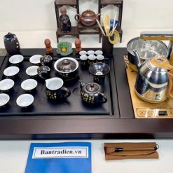 bộ bàn trà điện thông minh đa năng gỗ mặt đá thiết kế đẹp B2005