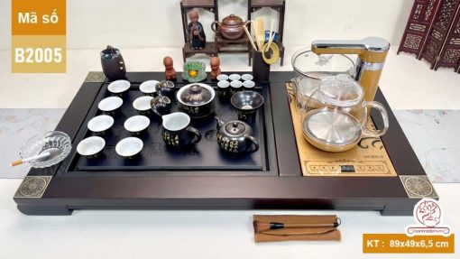 bộ bàn trà điện thông minh đa năng gỗ mặt đá thiết kế đẹp B2005