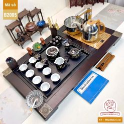 bộ bàn trà điện thông minh đa năng gỗ mặt đá thiết kế đẹp B2005