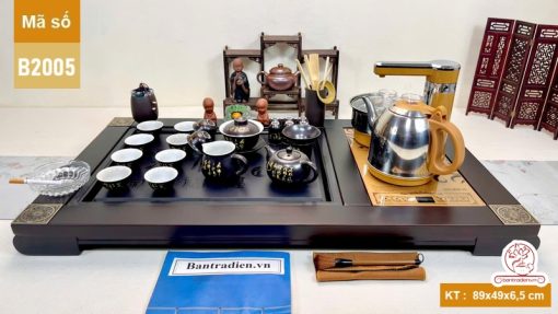 bộ bàn trà điện thông minh đa năng gỗ mặt đá thiết kế đẹp B2005