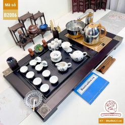 bộ bàn trà điện thông minh đa năng gỗ mặt đá thiết kế đẹp B2006