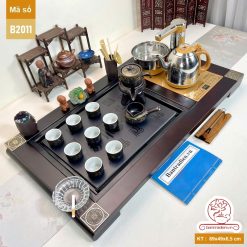 bộ bàn trà điện thông minh đa năng gỗ mặt đá thiết kế đẹp B2011