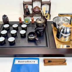 bộ bàn trà điện thông minh đa năng gỗ mặt đá thiết kế đẹp B2011