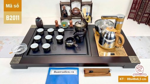 bộ bàn trà điện thông minh đa năng gỗ mặt đá thiết kế đẹp B2011