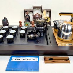 bộ bàn trà điện thông minh đa năng gỗ mặt đá thiết kế đẹp B2011