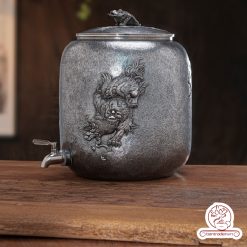 bình nước bạc nguyên chất chế tác thủ công tinh xảo BNB318