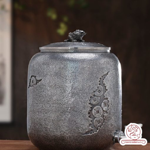 bình nước bạc nguyên chất chế tác thủ công tinh xảo BNB318