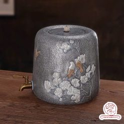 bình nước bạc nguyên chất chế tác thủ công tinh xảo BNB312