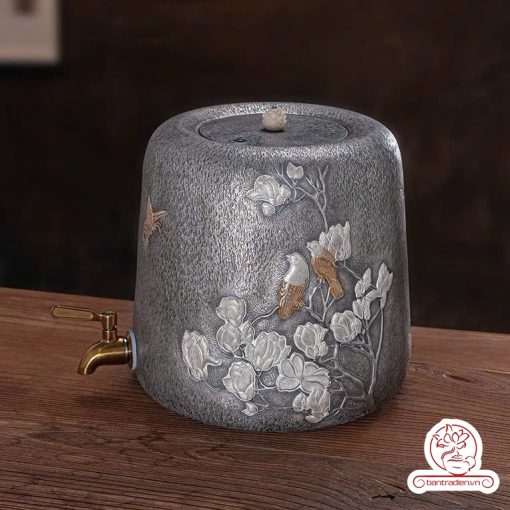 bình nước bạc nguyên chất chế tác thủ công tinh xảo BNB312
