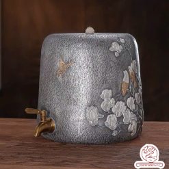 bình nước bạc nguyên chất chế tác thủ công tinh xảo BNB312