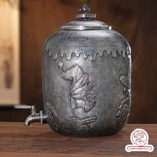 bình nước bạc nguyên chất chế tác thủ công tinh xảo BNB315