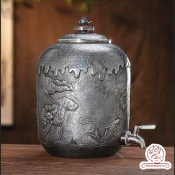 bình nước bạc nguyên chất chế tác thủ công tinh xảo BNB315