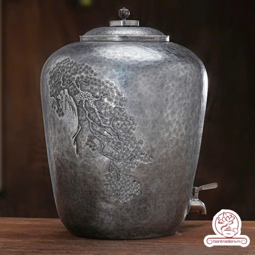 bình nước bạc nguyên chất chế tác thủ công tinh xảo BNB316