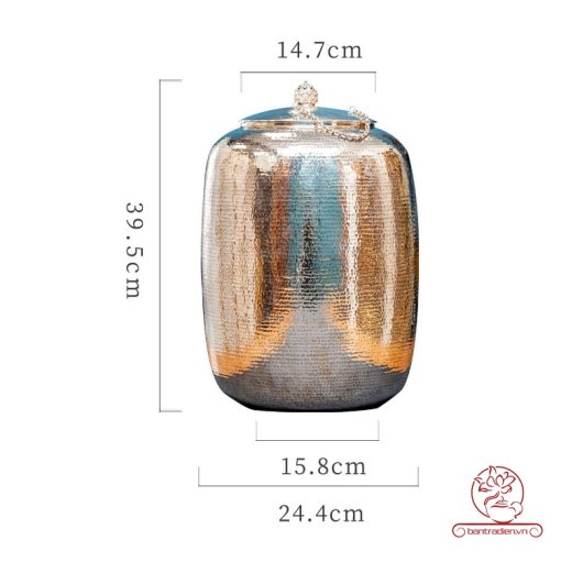 bình nước bạc nguyên chất chế tác thủ công tinh xảo BNB301