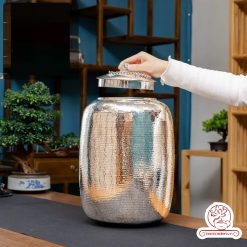 bình nước bạc nguyên chất chế tác thủ công tinh xảo BNB301