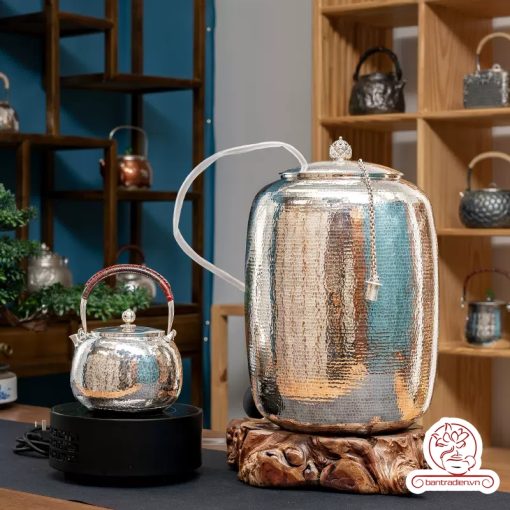 bình nước bạc nguyên chất chế tác thủ công tinh xảo BNB301