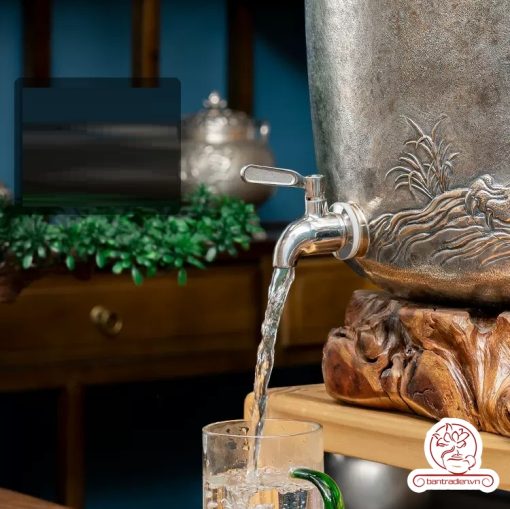 bình nước bạc nguyên chất chế tác thủ công tinh xảo BNB302