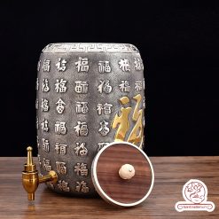 bình nước bạc nguyên chất chế tác thủ công tinh xảo BNB305