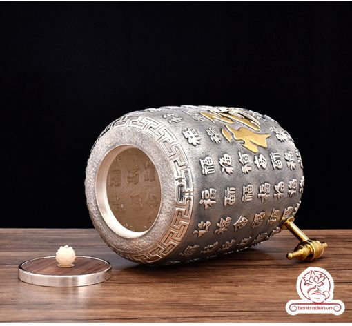 bình nước bạc nguyên chất chế tác thủ công tinh xảo BNB305
