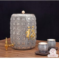 bình nước bạc nguyên chất chế tác thủ công tinh xảo BNB305